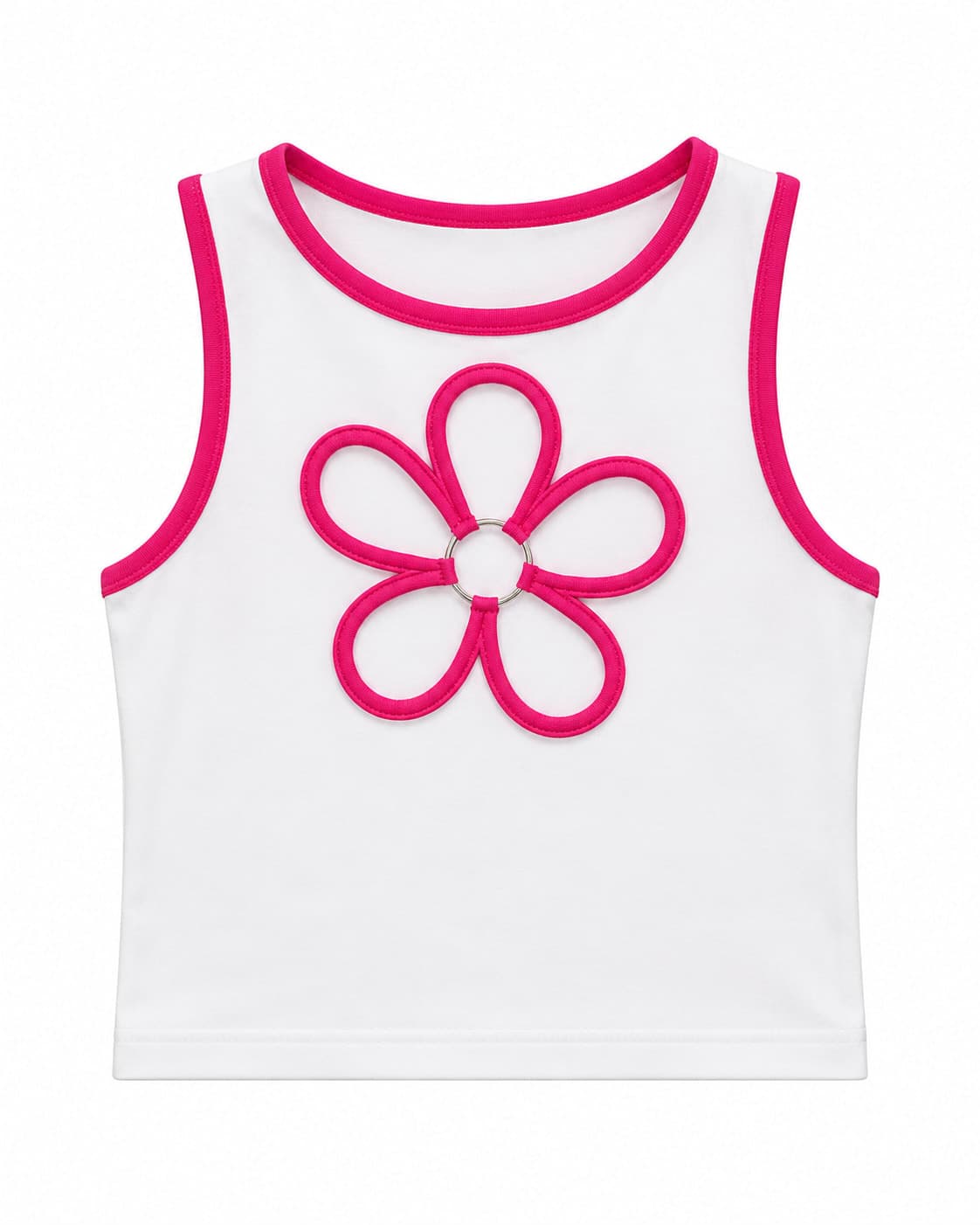 Cutout Tank Top, White - Haram Textile Ladies Collection